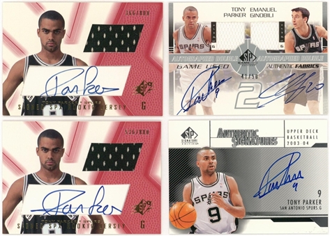1997-2004 San Antonio Spurs Signed Cards Collection (16) – Including Tony Parker and Manu Ginobili Rookie Cards! (JSA Auction LOA)
